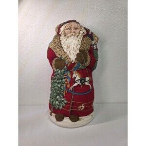 Vintage Father Christmas Santa Claus Stuffed Pillow Retro Holiday Decor Classic